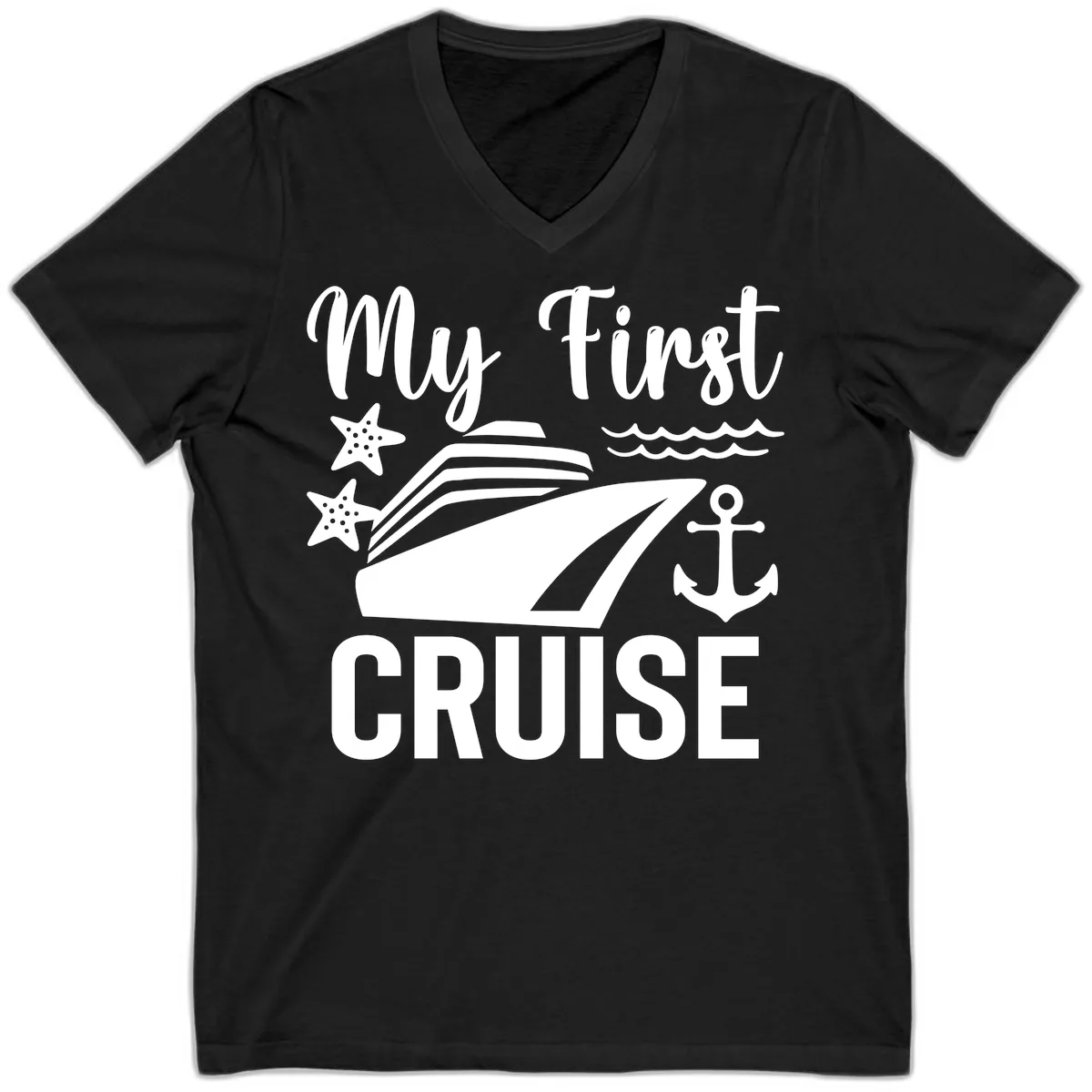 My First Cruise V-Neck in Black