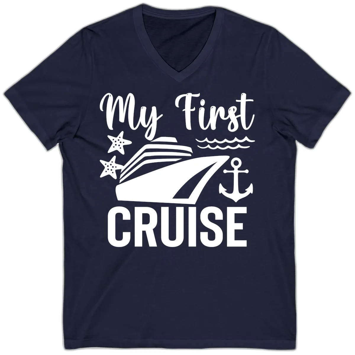My First Cruise V-Neck in Navy