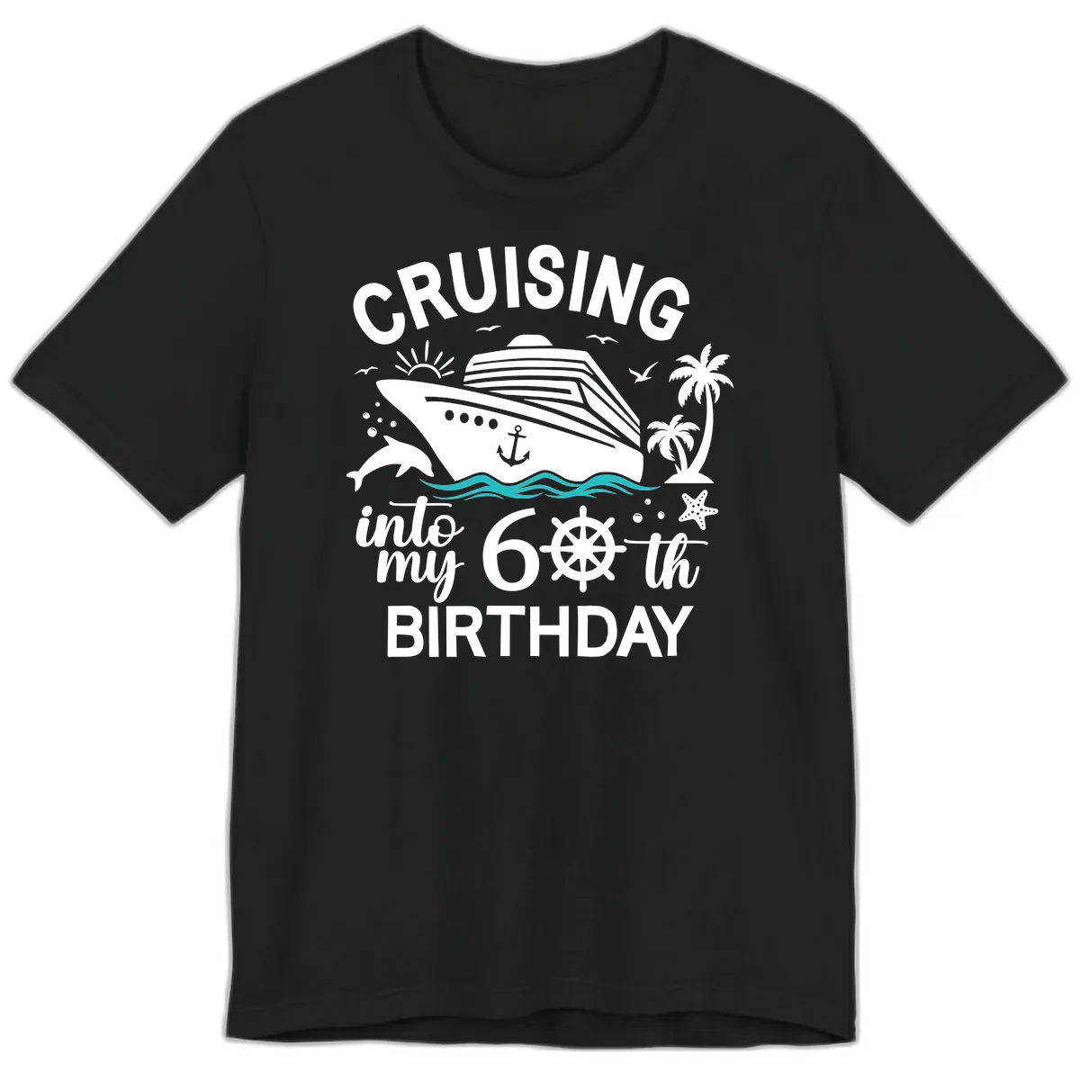 Cruising Into My 60th Birthday Premium T-Shirt in Black