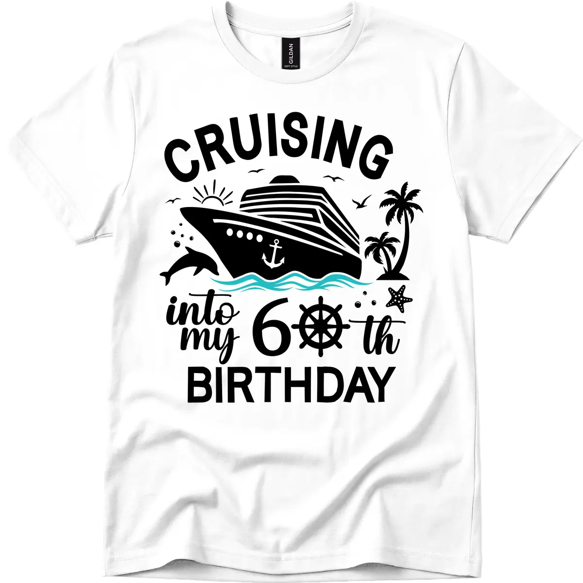 Cruising Into My 60th Birthday T-Shirt in White
