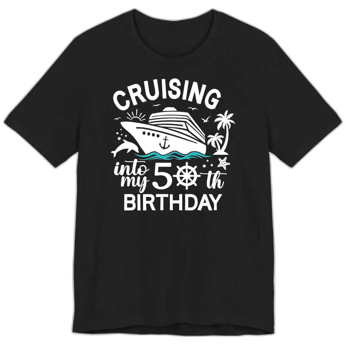 Cruising Into My 50th Birthday Premium T-Shirt in Black