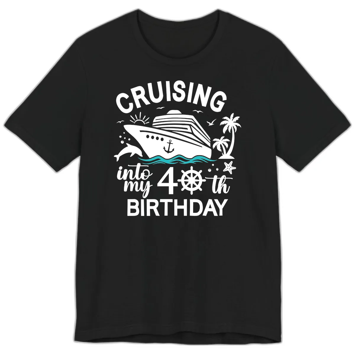 Cruising Into My 40th Birthday Premium T-Shirt in Black