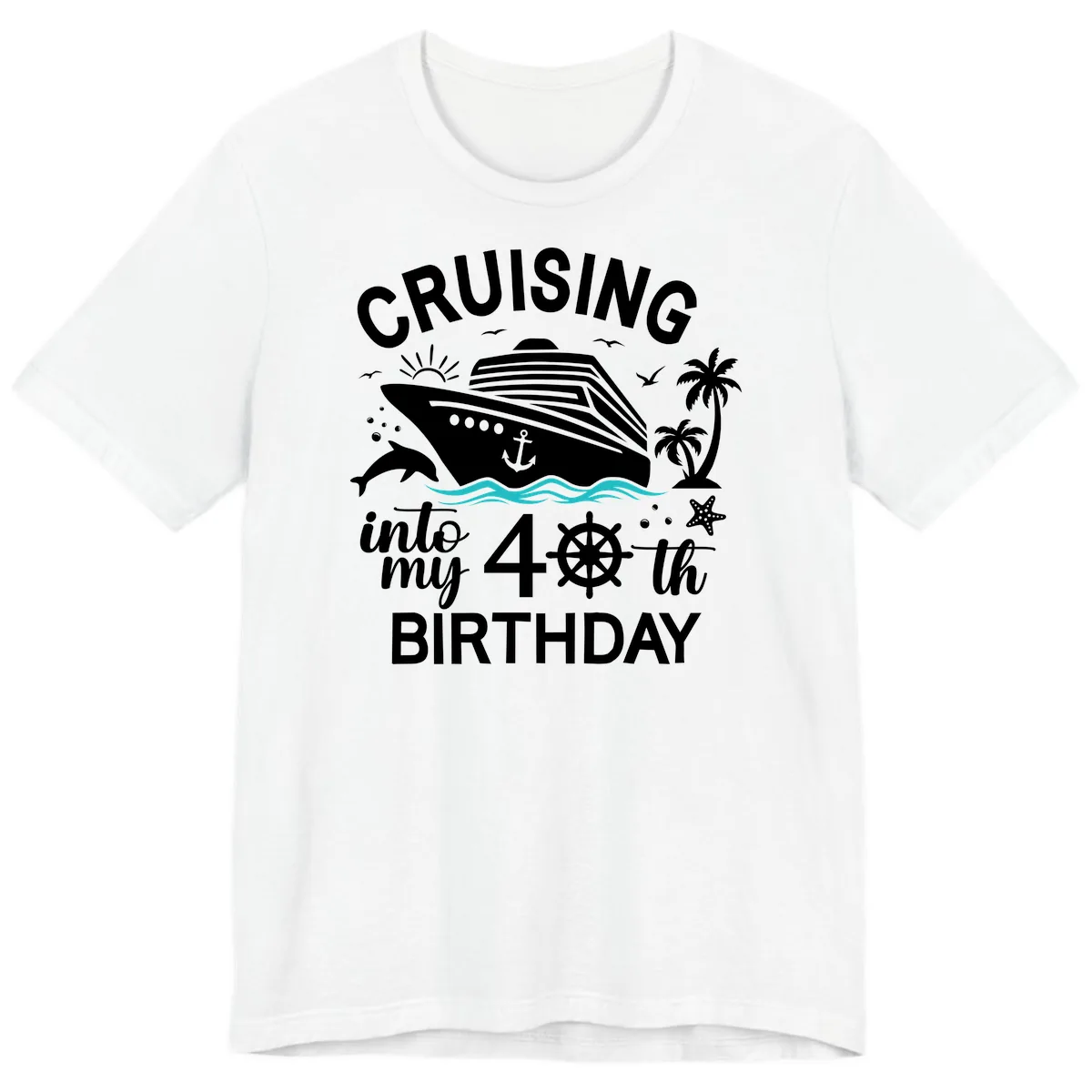 Cruising Into My 40th Birthday Premium T-Shirt in White