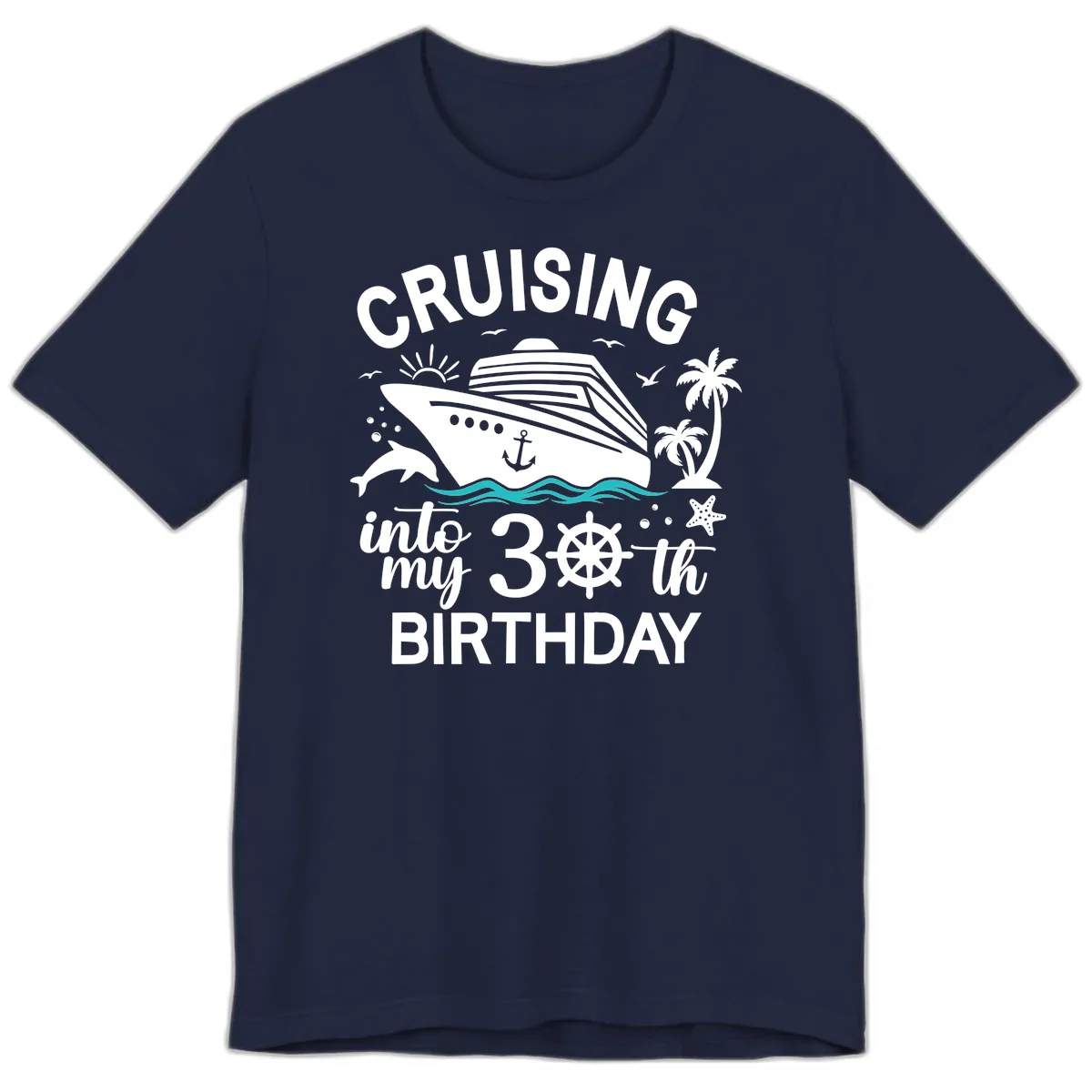 Cruising Into My 30th Birthday Premium T-Shirt in Navy