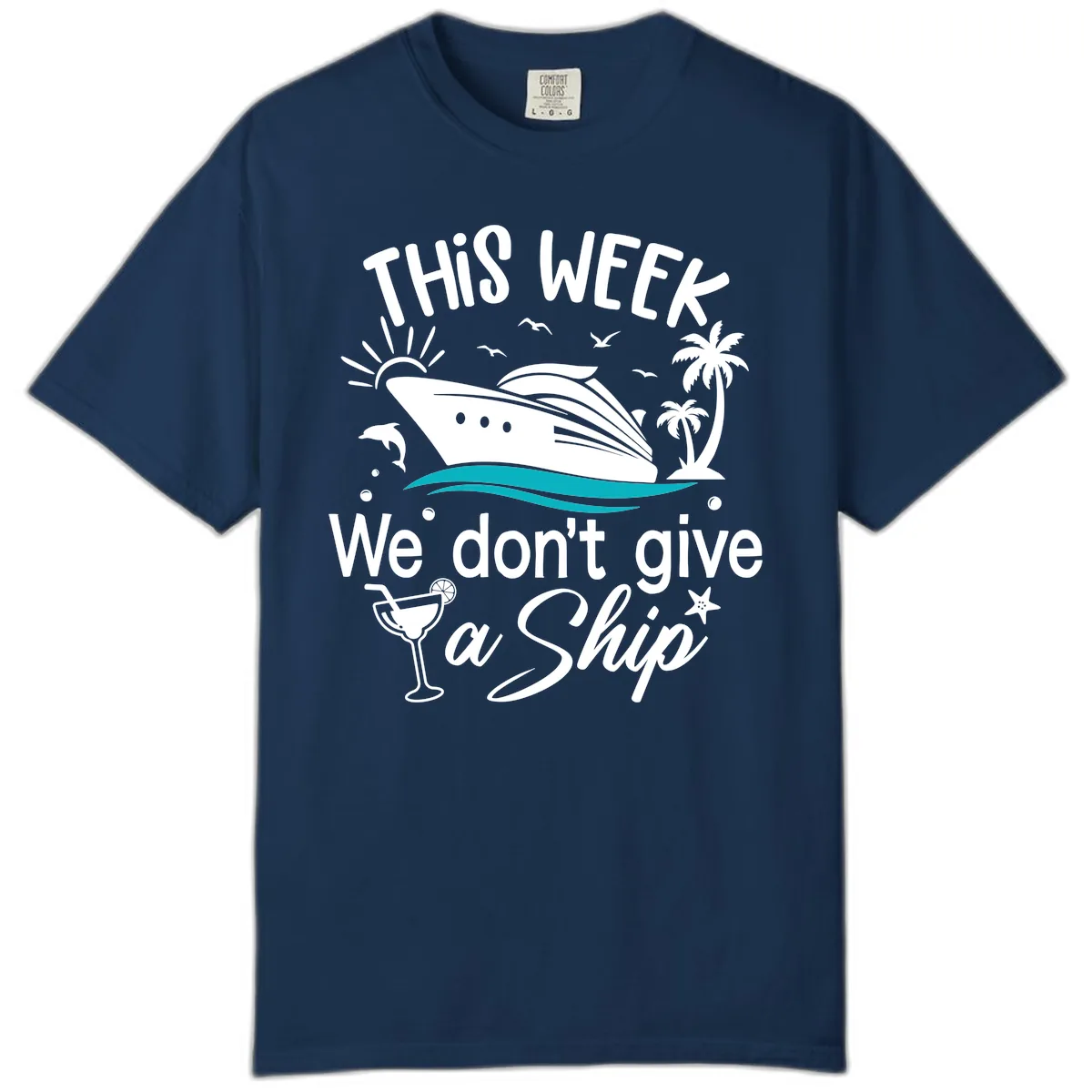 We Don't Give A Ship Comfort Color in Navy