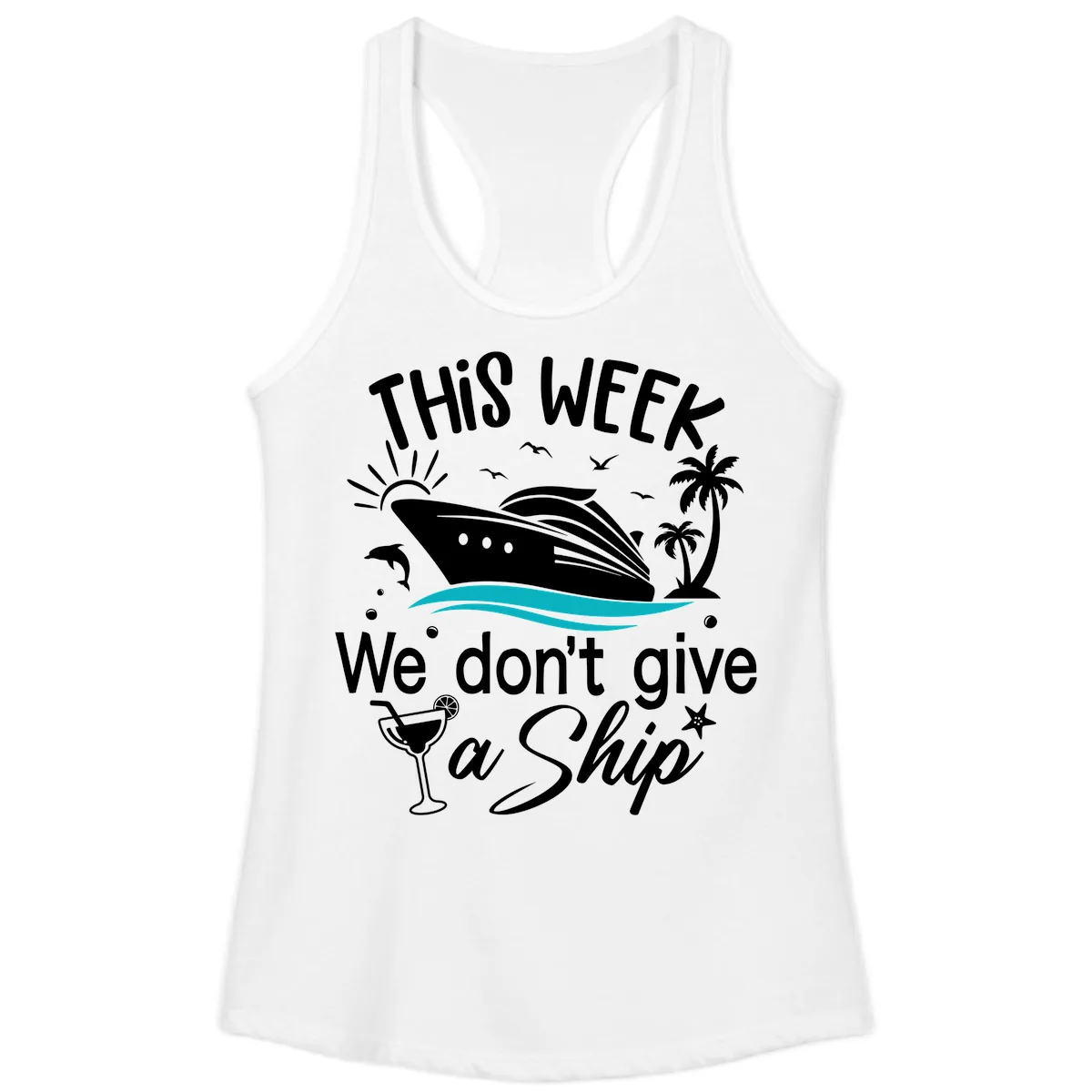 We Don't Give A Ship Ladies Tank in White