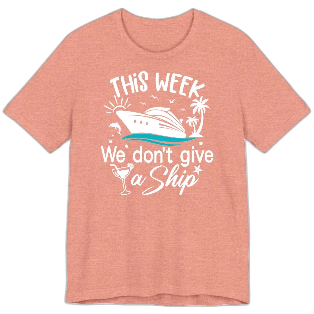 We Don't Give A Ship Premium T-Shirt in Heather Sunset