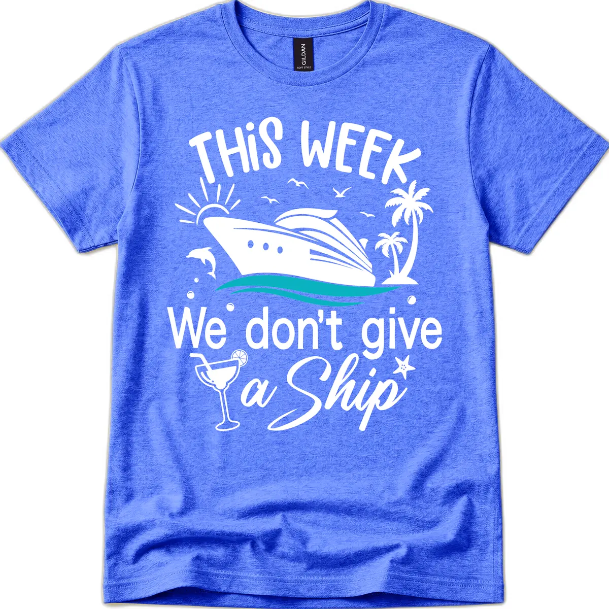 We Don't Give A Ship T-Shirt in Heather Royal
