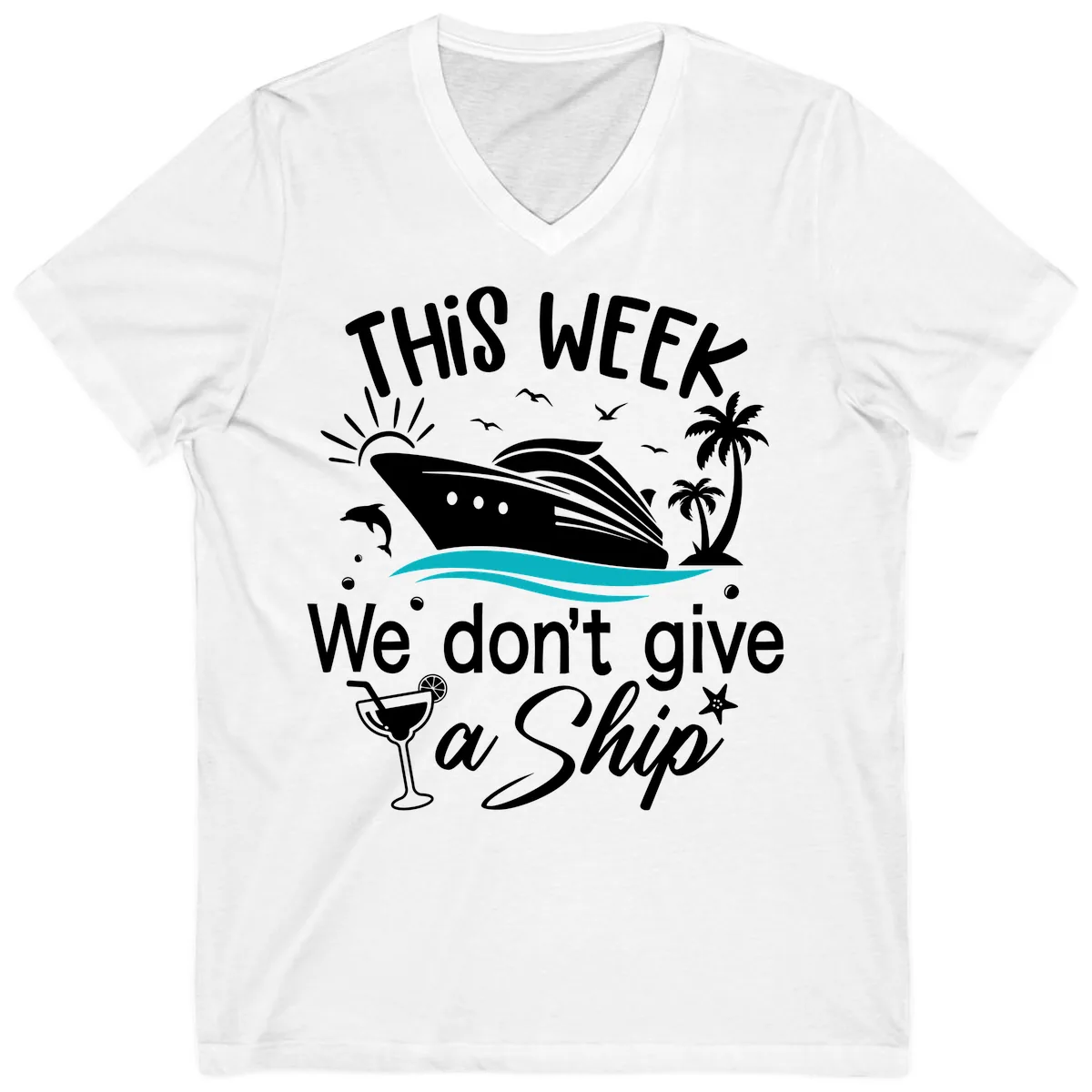 We Don't Give A Ship V-Neck in White