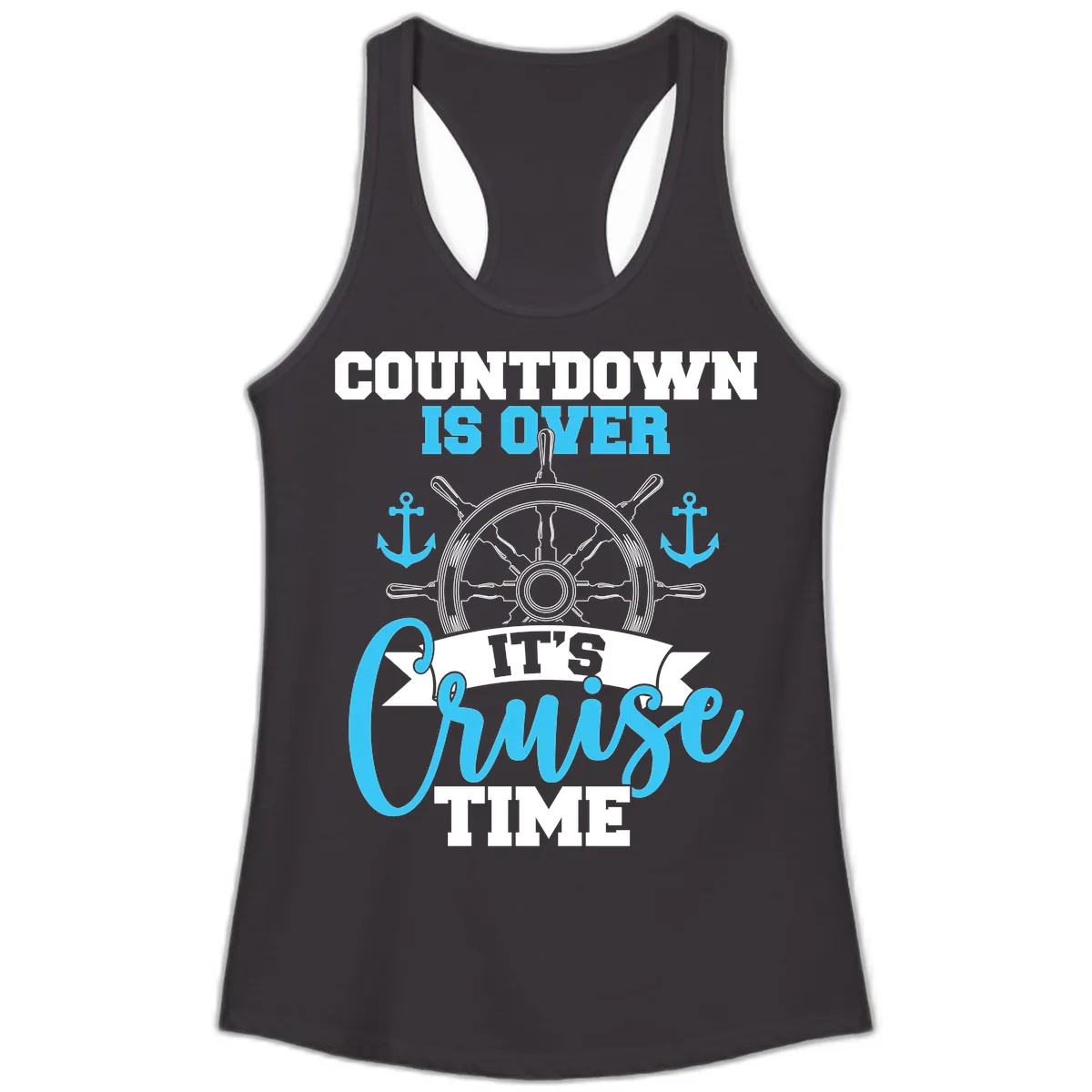 Countdown Is Over Cruise Time Ladies Tank in Black