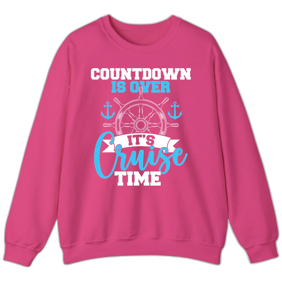 Countdown Is Over Cruise Time Sweatshirt in Heliconia