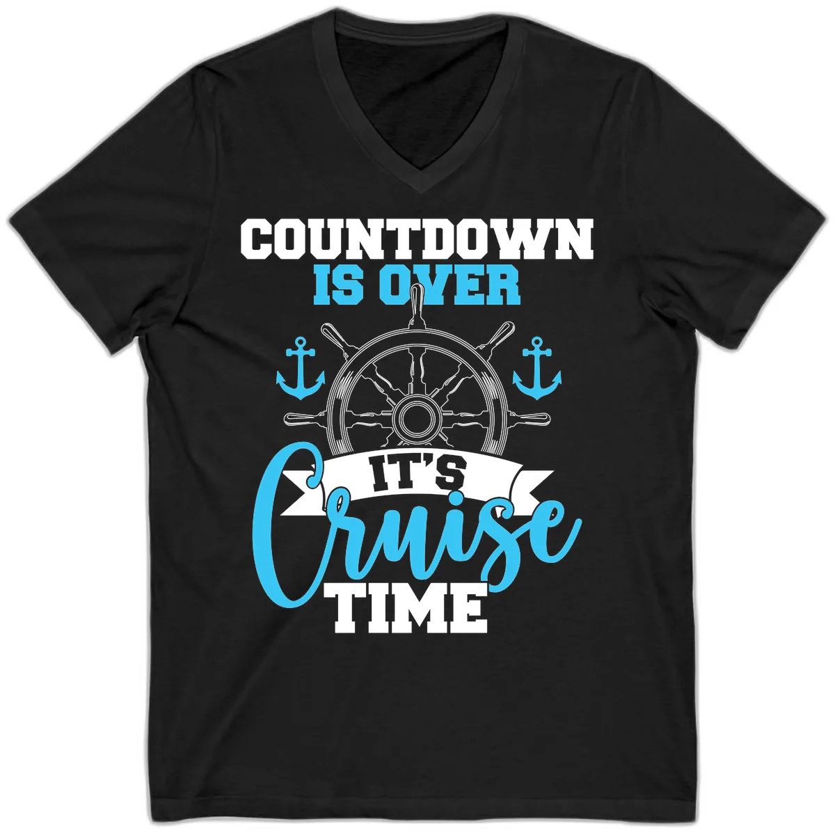 Countdown Is Over Cruise Time V-Neck in Black