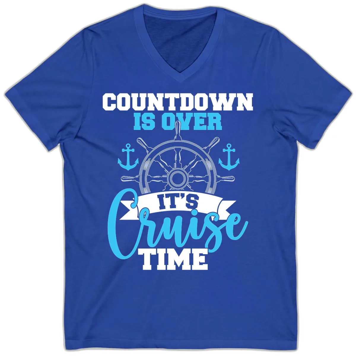 Countdown Is Over Cruise Time V-Neck in True Royal