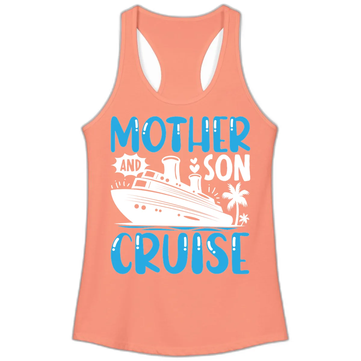 Mother And Son Cruise Ladies Tank in Solid Light Orange