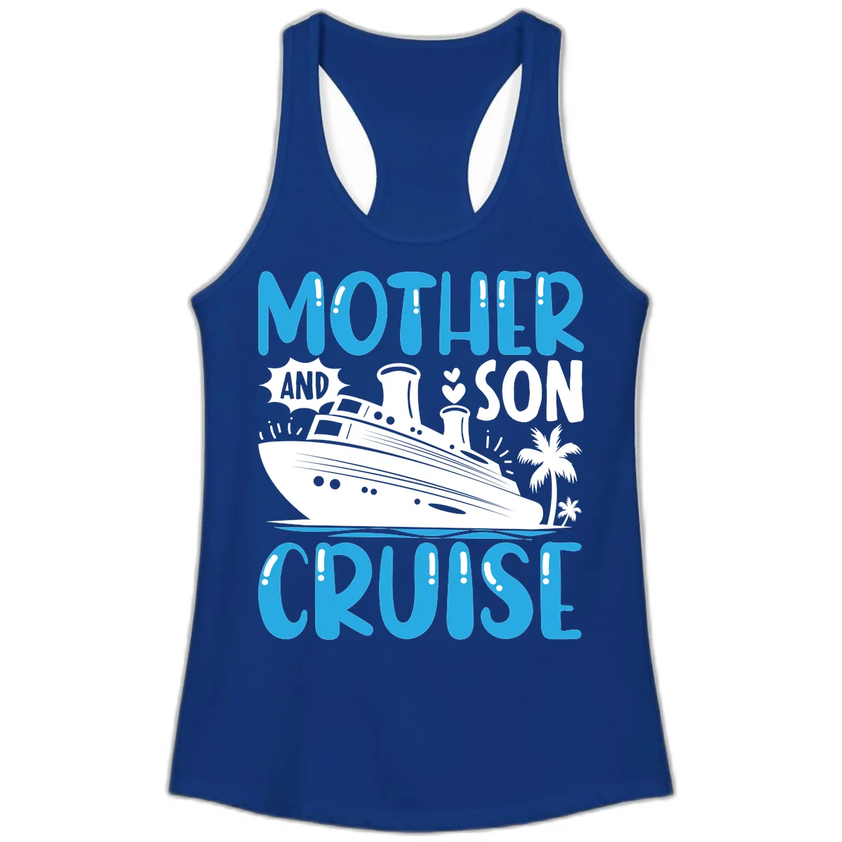 Mother And Son Cruise Ladies Tank in Solid Royal