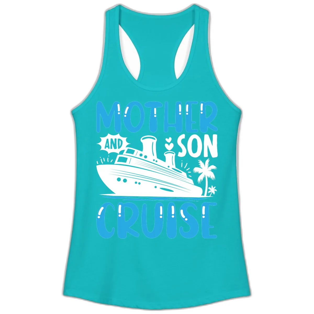 Mother And Son Cruise Ladies Tank in Tahiti Blue