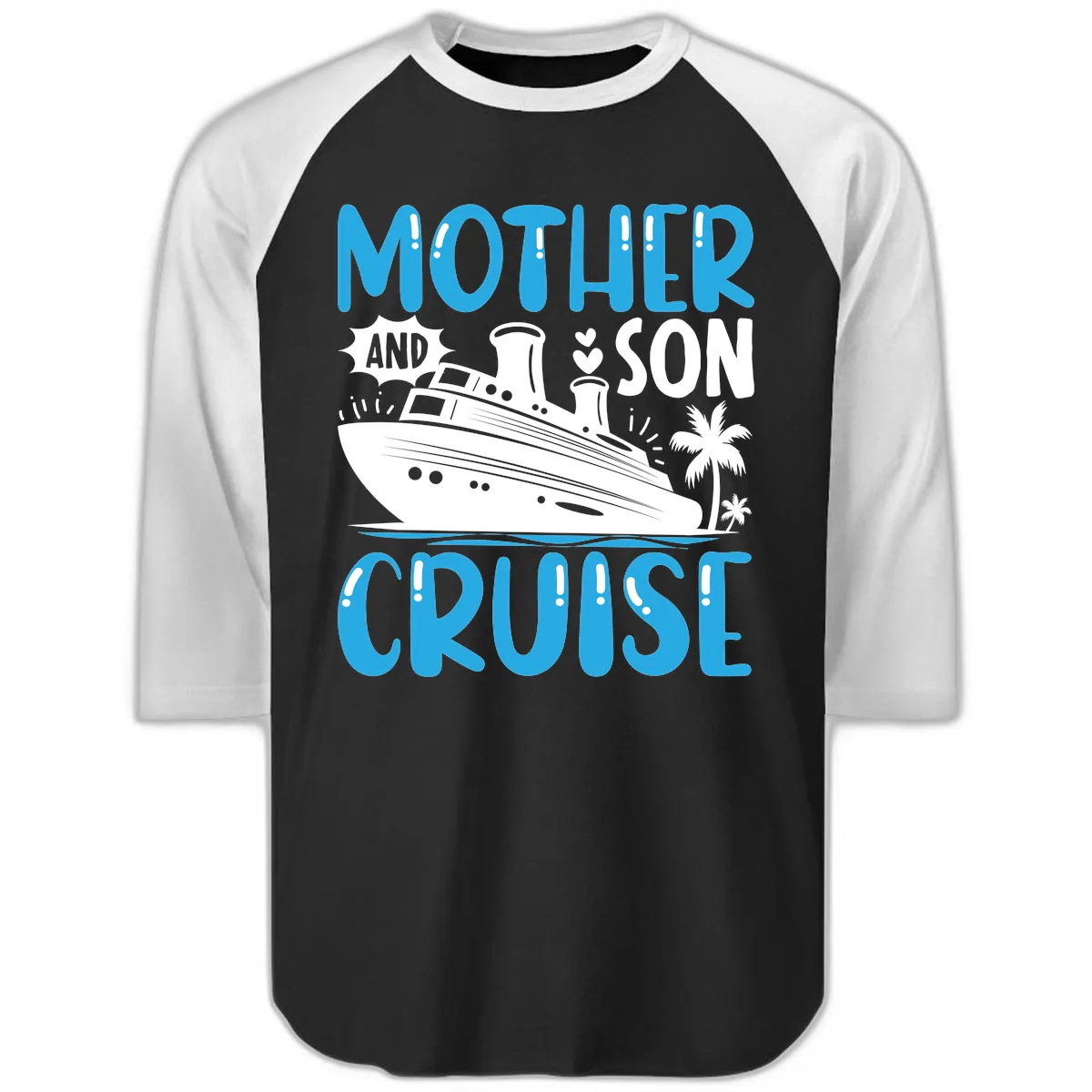 Mother And Son Cruise Raglan 3/4 in Black White