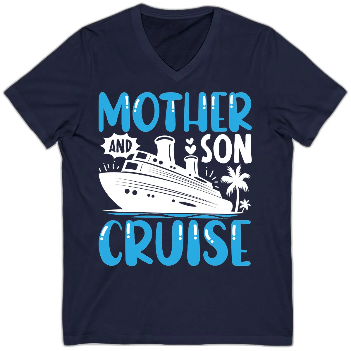 Mother And Son Cruise V-Neck in Navy