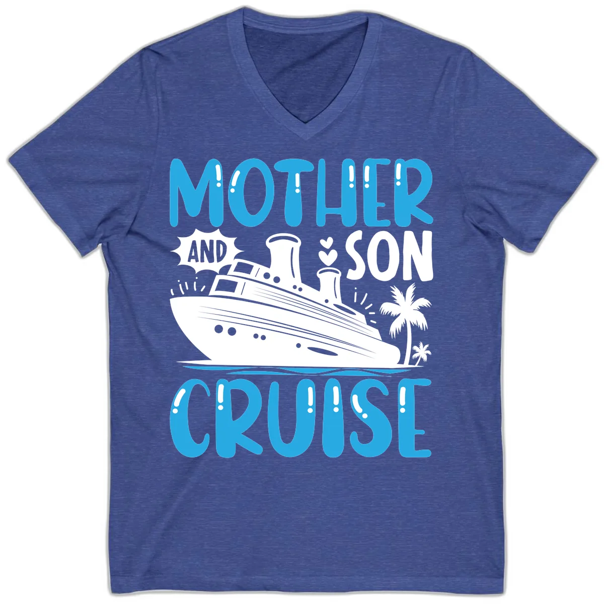 Mother And Son Cruise V-Neck in Heather True Royal