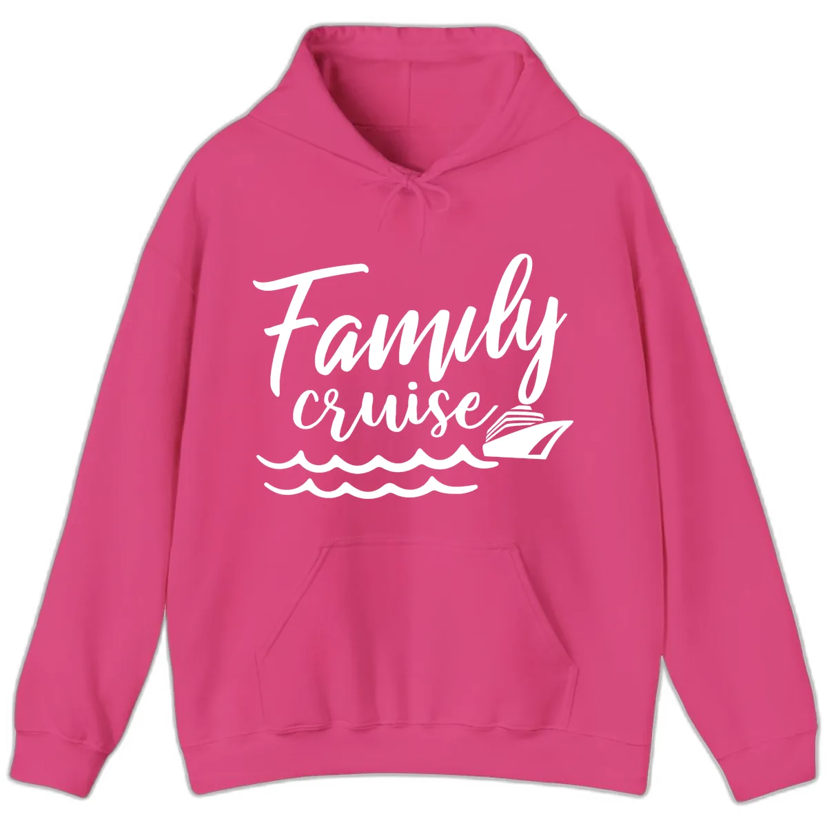 Family Cruise Adventure Hoodie in Heliconia
