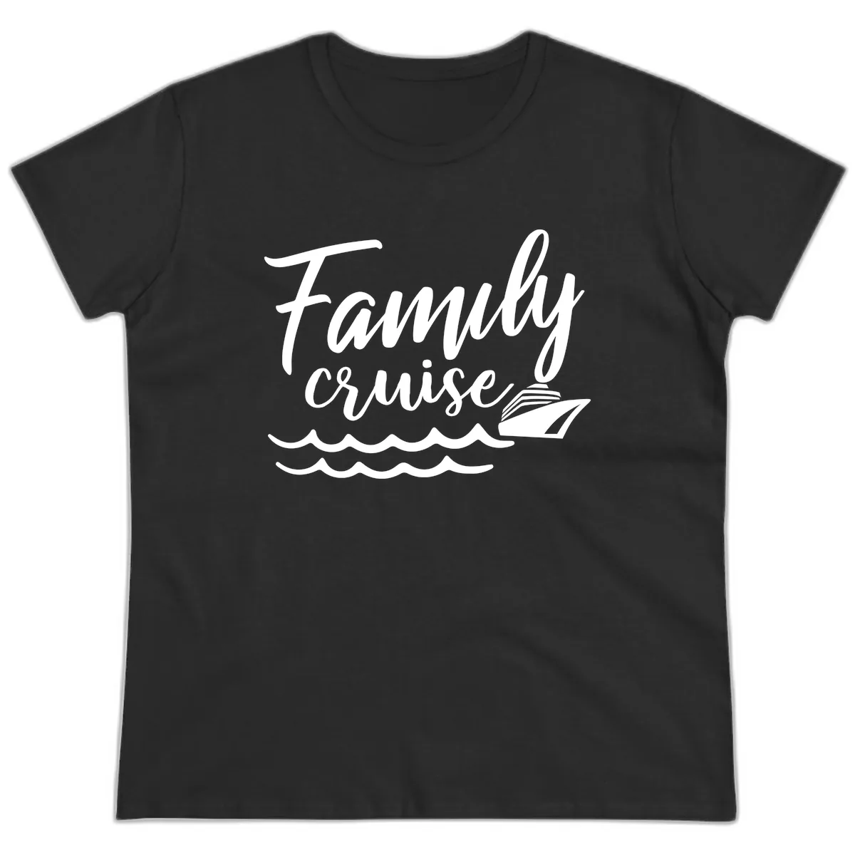 Family Cruise Adventure Ladies Tee in Black