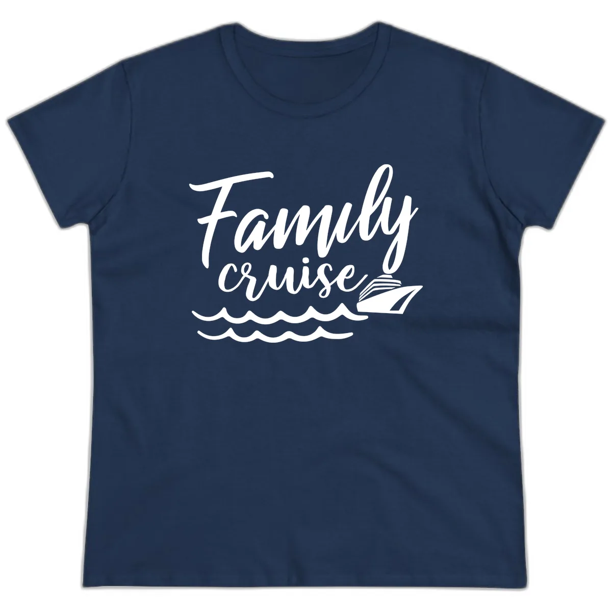 Family Cruise Adventure Ladies Tee in Navy
