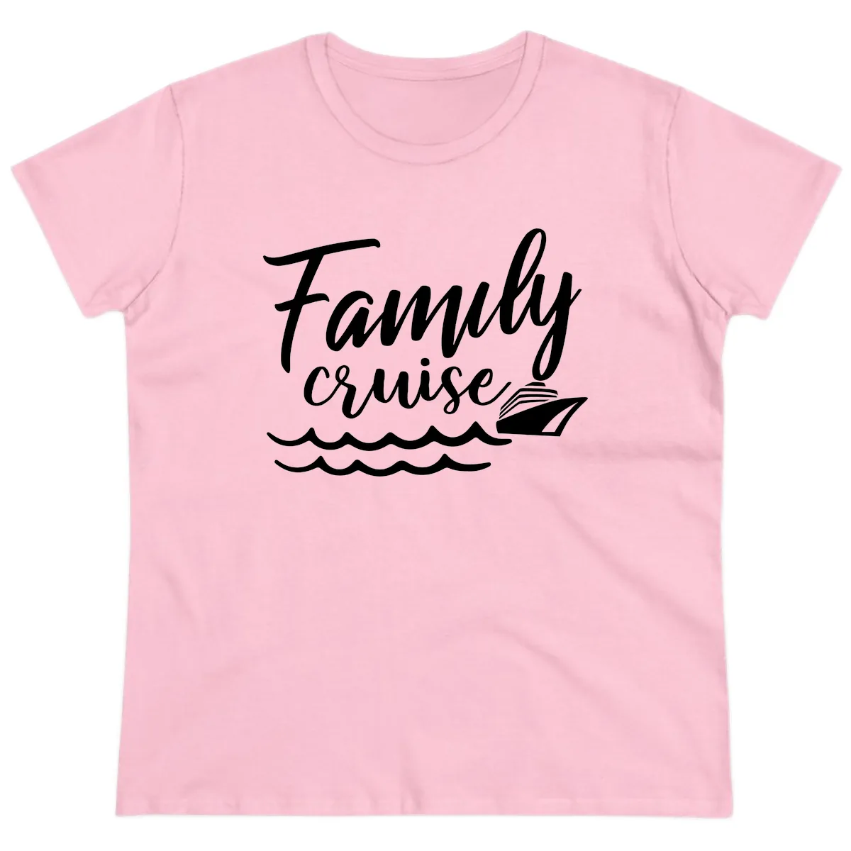Family Cruise Adventure Ladies Tee in Light Pink