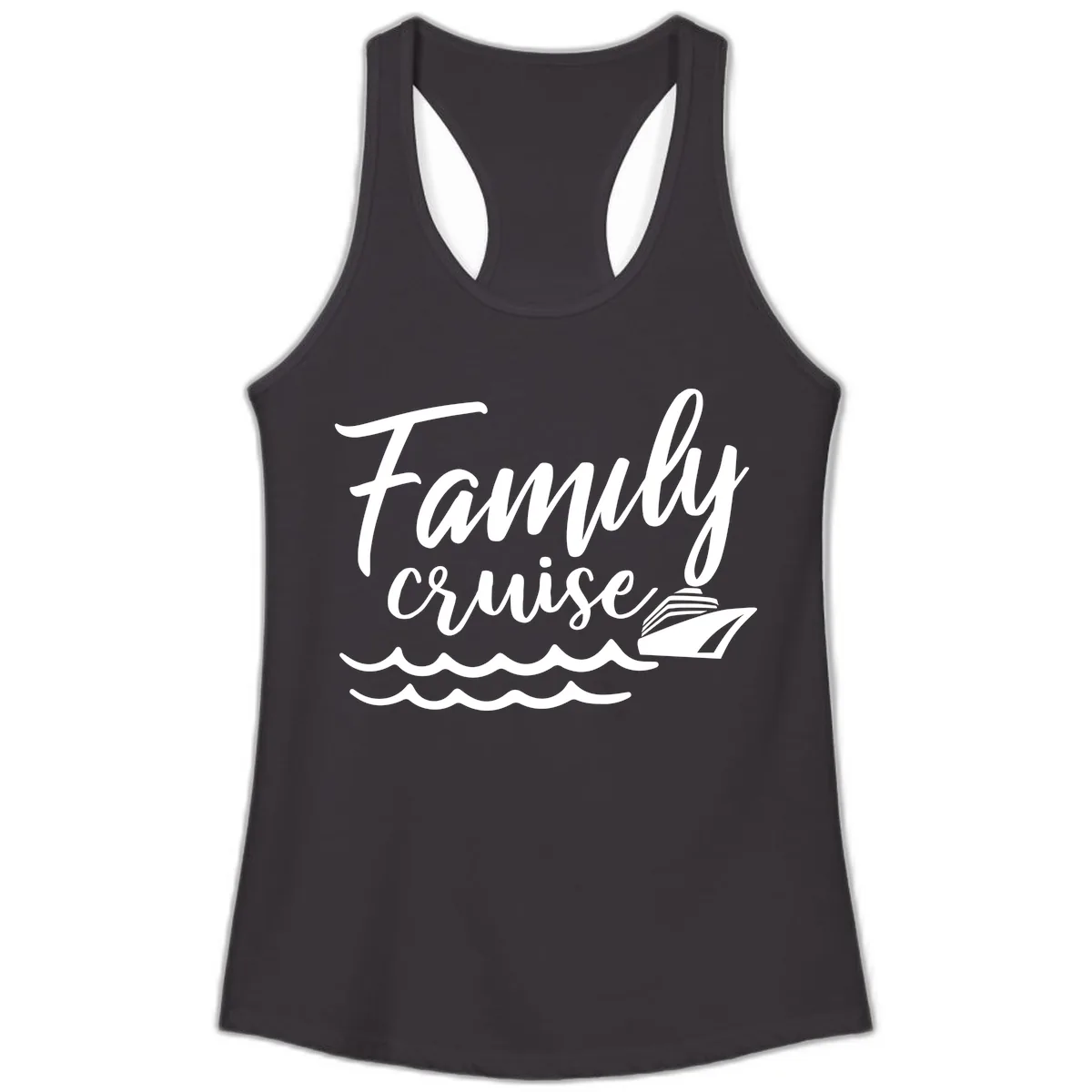 Family Cruise Adventure Ladies Tank in Black