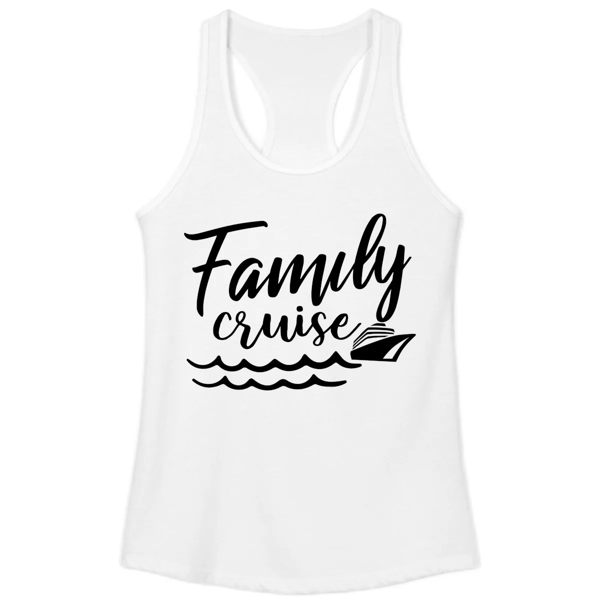 Family Cruise Adventure Ladies Tank in White