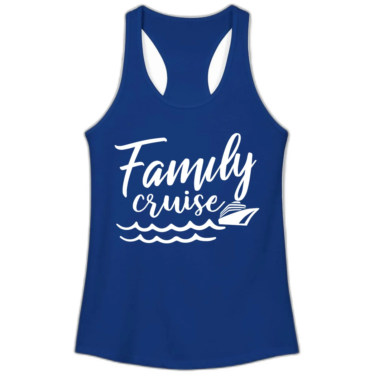 Family Cruise Adventure Ladies Tank in Solid Royal