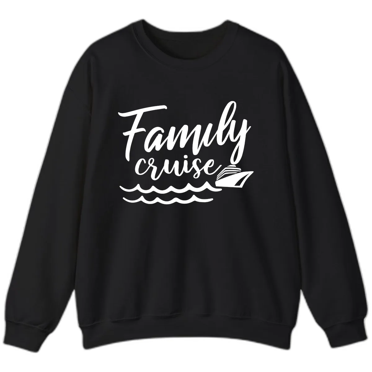 Family Cruise Adventure Sweatshirt in Black