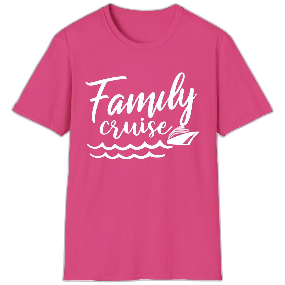 Family Cruise Adventure T-Shirt in Heliconia