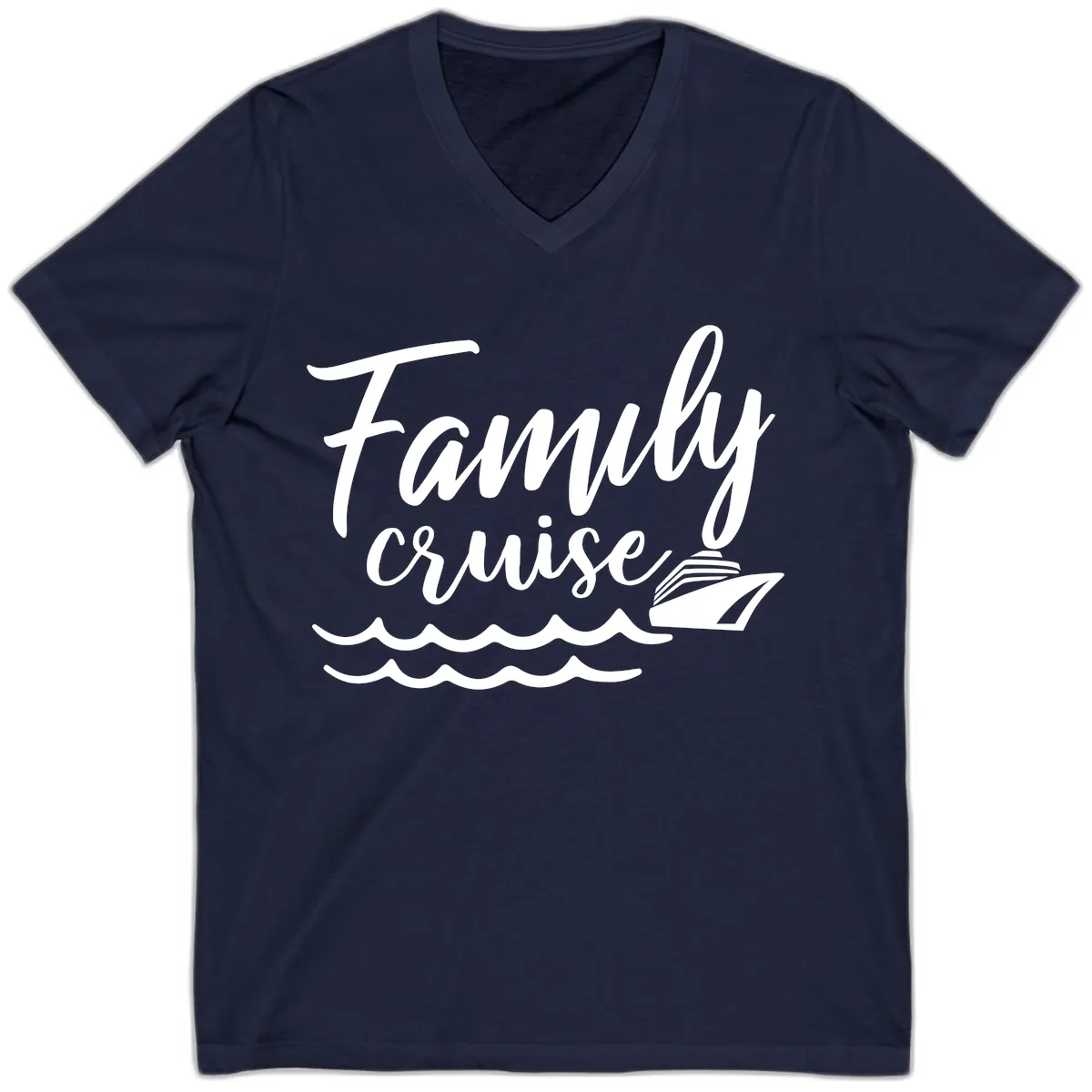 Family Cruise Adventure V-Neck in Navy