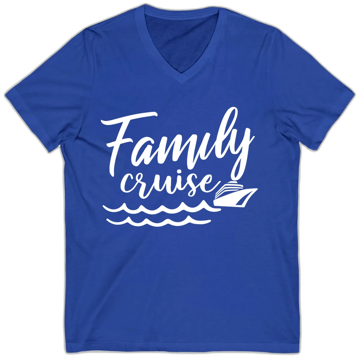 Family Cruise Adventure V-Neck in True Royal