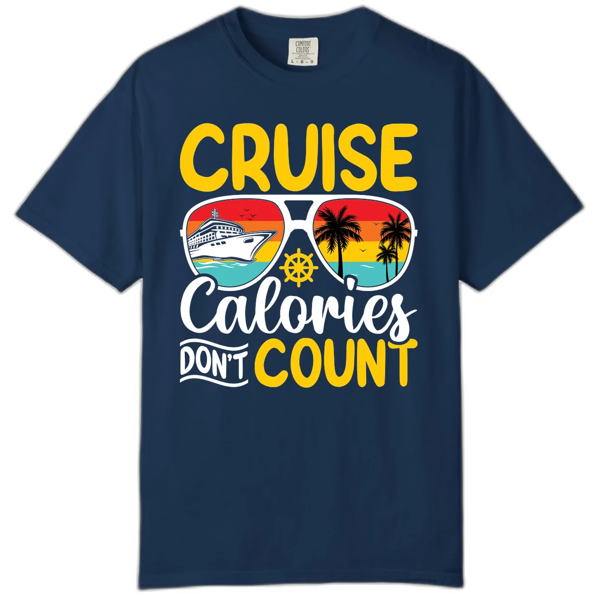 Cruise Calories Don't Count Comfort Color in Navy