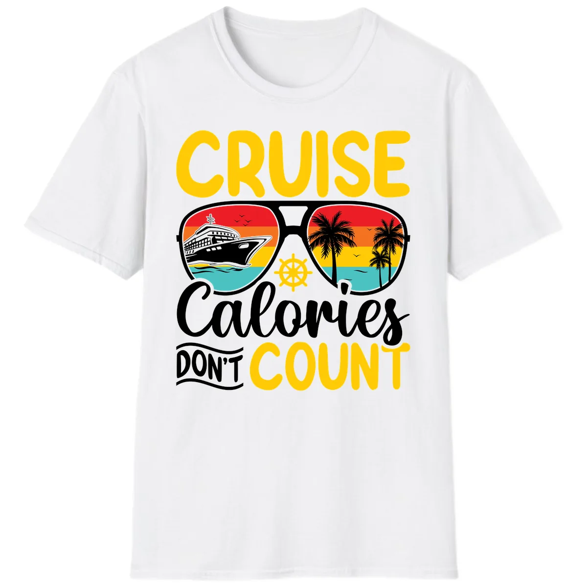 Cruise Calories Don't Count T-Shirt in White
