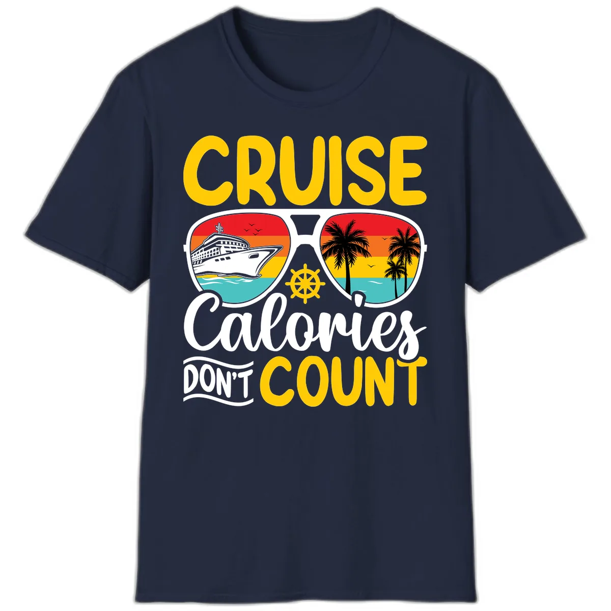 Cruise Calories Don't Count T-Shirt in Navy