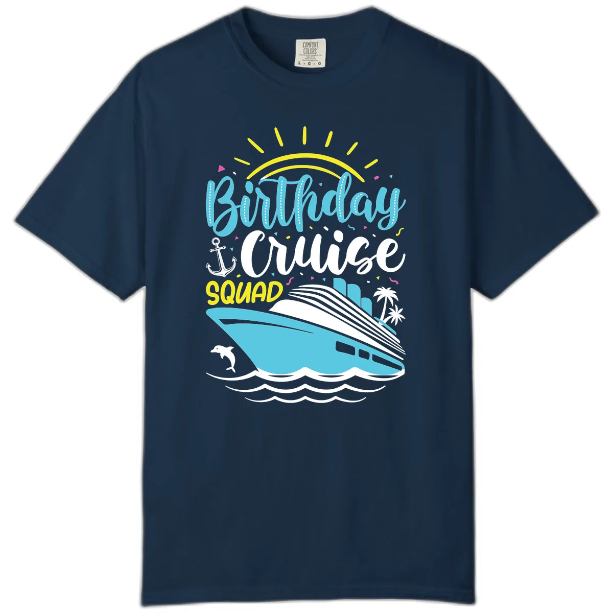 Birthday Cruise Squad Comfort Color in True Navy