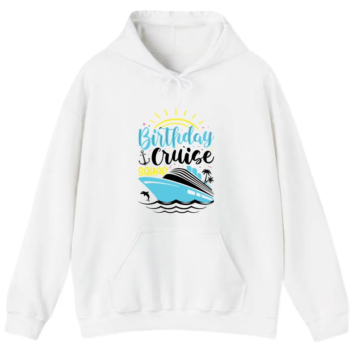 Birthday Cruise Squad Hoodie in White