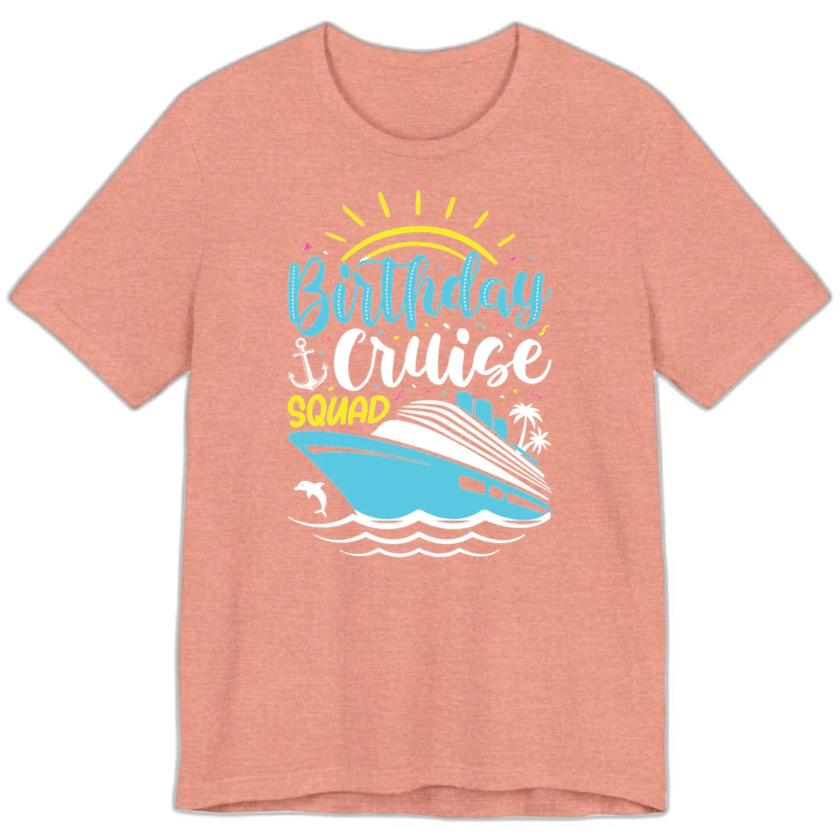 Birthday Cruise Squad Premium T-Shirt in Heather Sunset