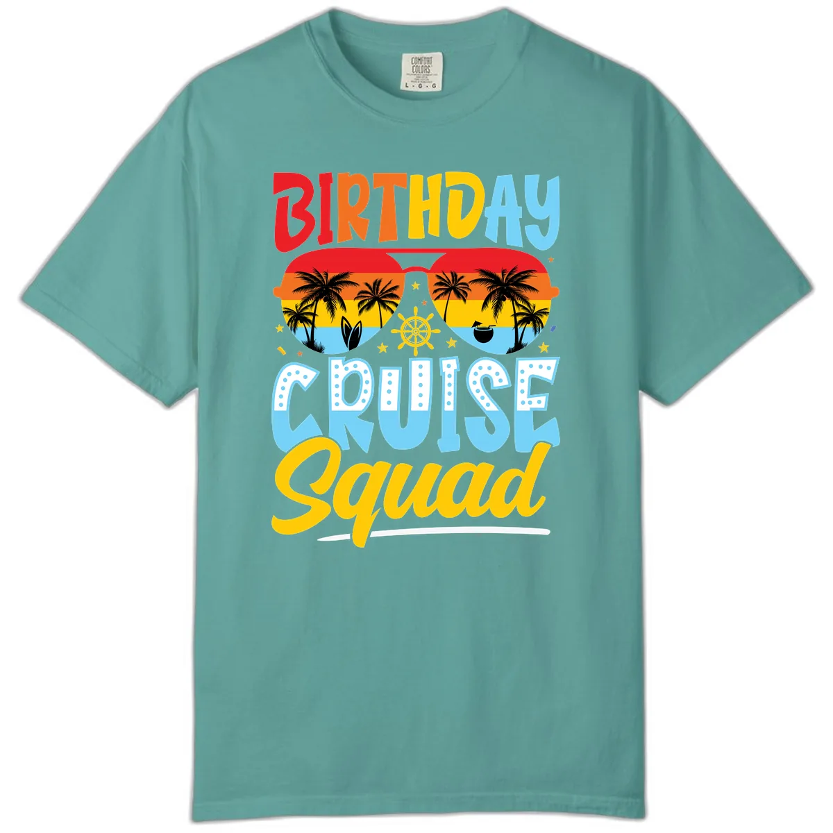 Birthday Cruise Squad Comfort Color in Seafoam