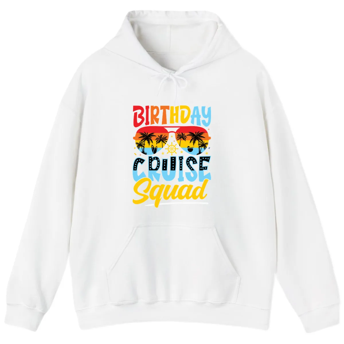 Birthday Cruise Squad Hoodie in White