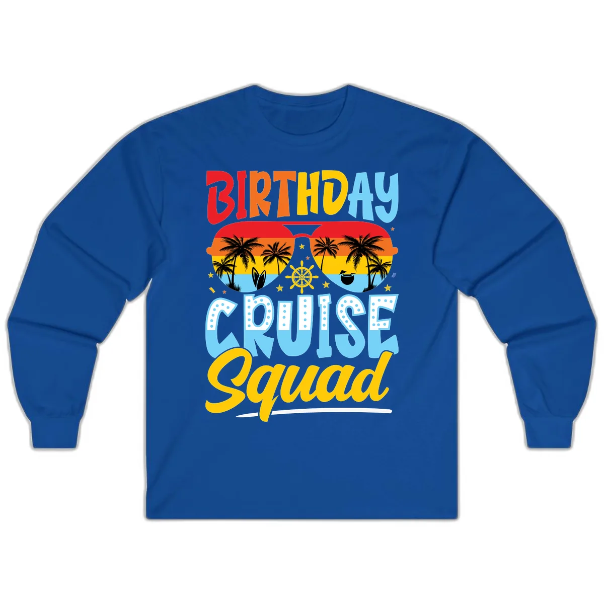 Birthday Cruise Squad Long Sleeve in Royal