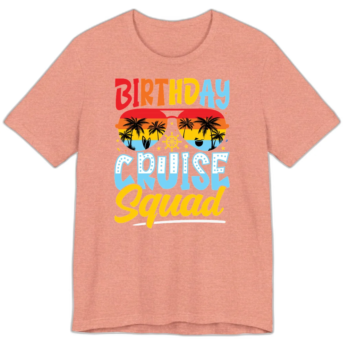 Birthday Cruise Squad Premium T-Shirt in Heather Sunset