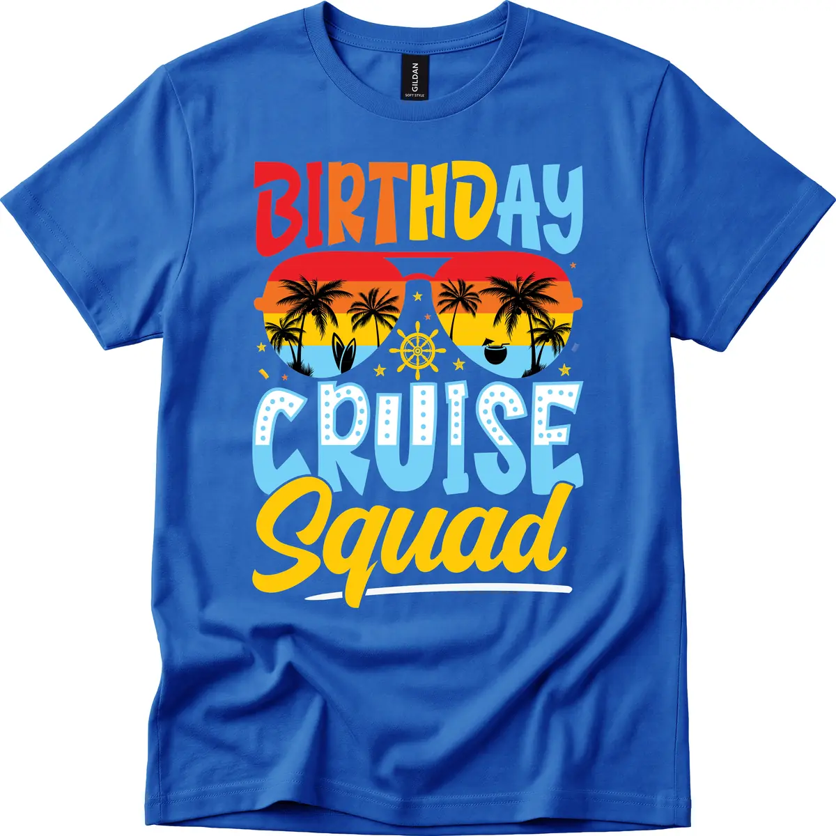 Birthday Cruise Squad T-Shirt in Royal