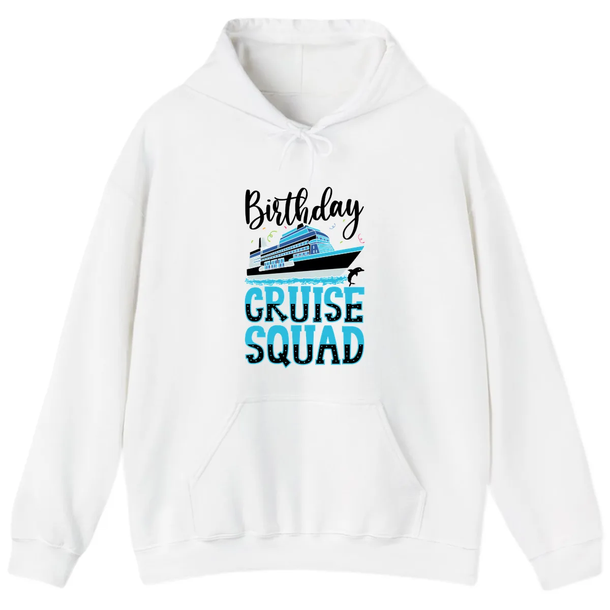 Birthday Cruise Squad Hoodie in White