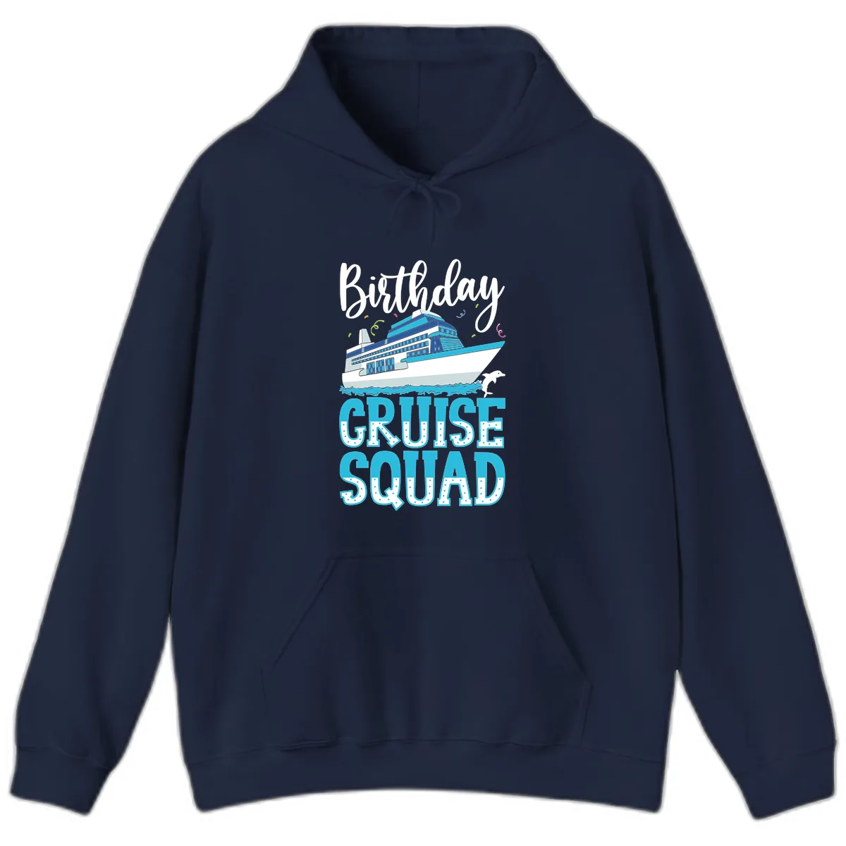 Birthday Cruise Squad Hoodie in Navy