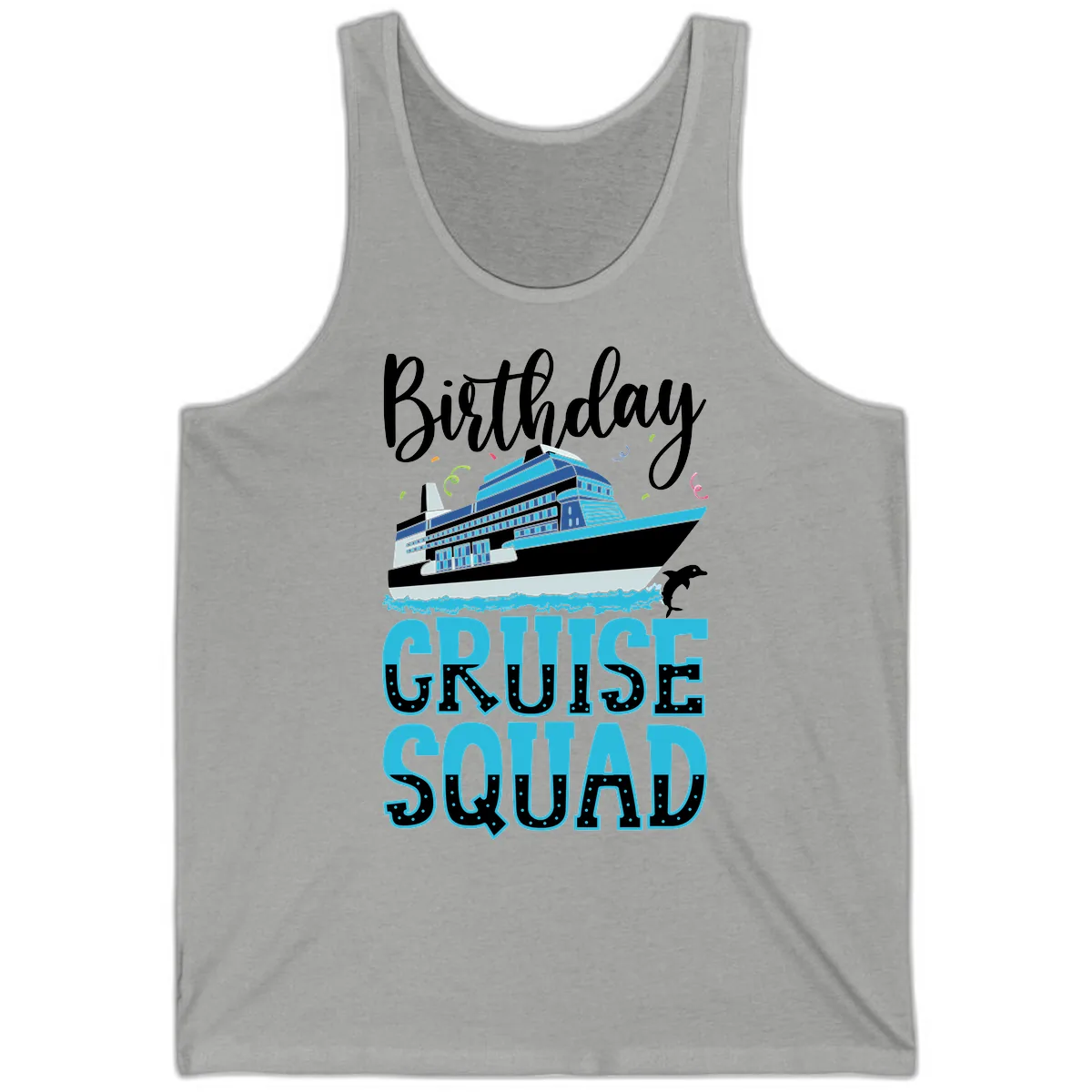 Birthday Cruise Squad Tank in Athletic Heather