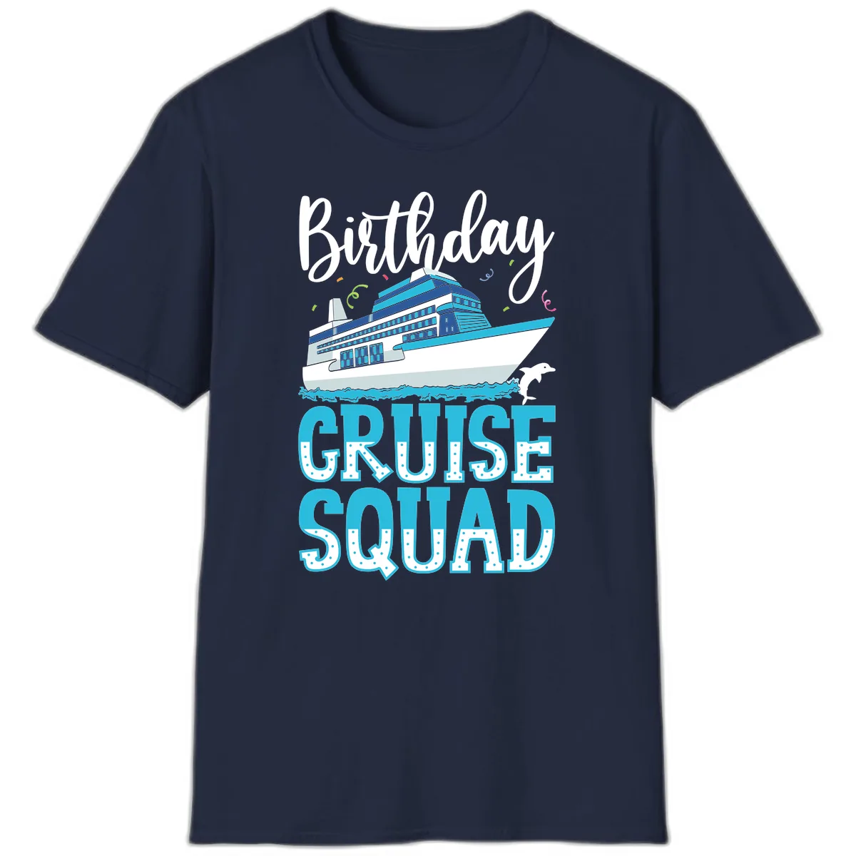 Birthday Cruise Squad T-Shirt in Navy