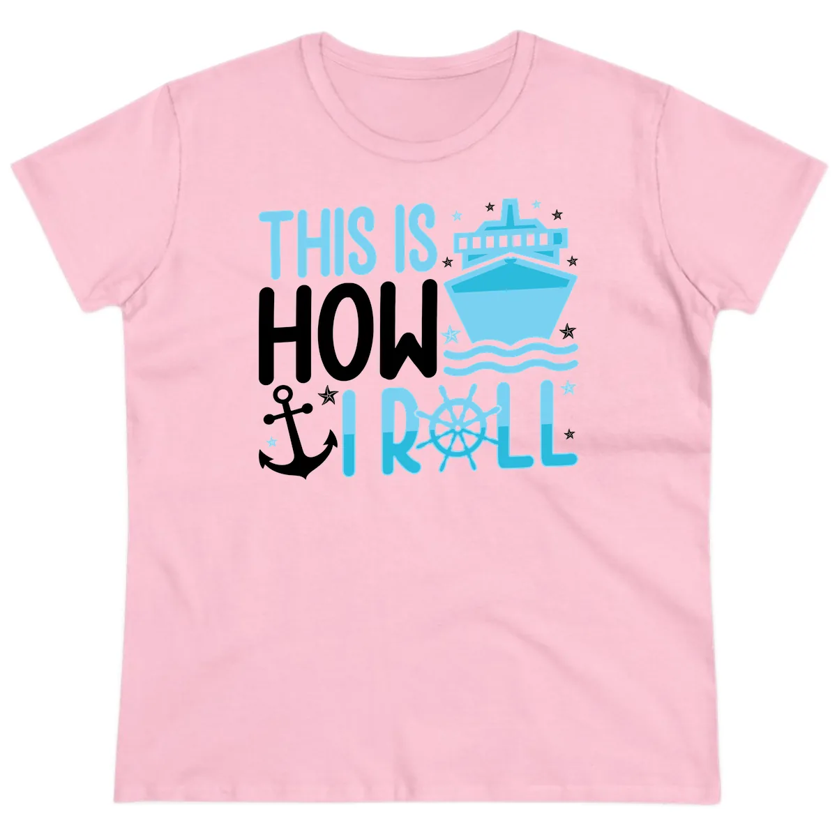This Is How I Roll Cruise Ladies Tee in Light Pink